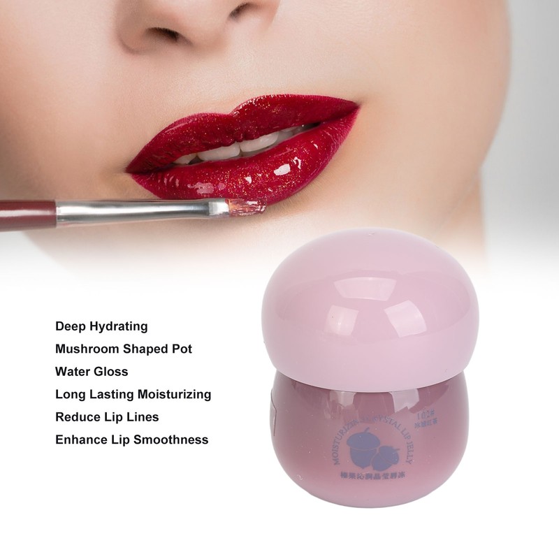 2pcs Matte Lip Gloss Hydrating Water Gloss Mushroom Shape Long
