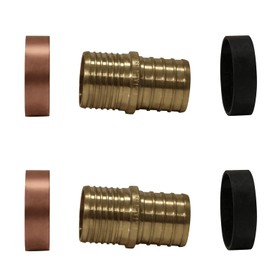 XFITTING 1 inch Pex x 1 inch PB (Polybutylene) Splicing Coupling with Ring, Repair Kit, Brass, Pex B, 2 Pieces