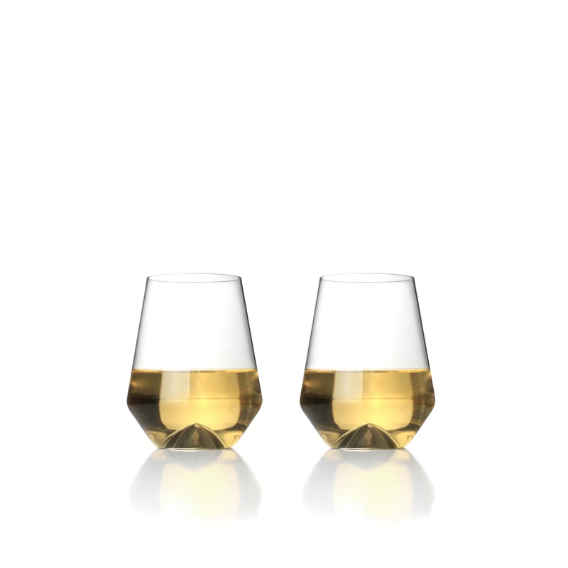 Sempli Monti Bianco Stemless Wine Glasses Set of 2 -