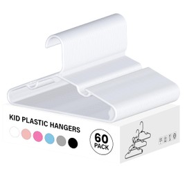 Simple Deluxe 60 Pack Kids Plastic Hangers, Non-Slip 11.5 Inch Baby Hangers for Infant Child Clothing, Toddler Closet, Pants Coats Skirts, White