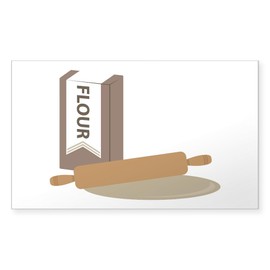 CafePress Rolling Pin & Flour Sticker Rectangle Bumper Sticker Car Decal