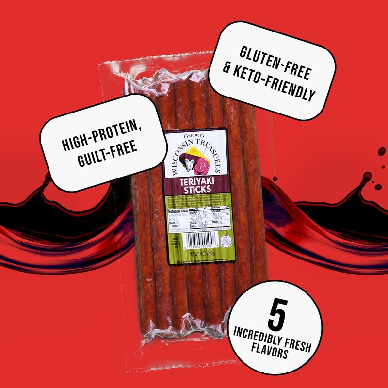 Gardner's Wisconsin Cheese, Meat Sticks (1 Ounce Sticks, Pack of