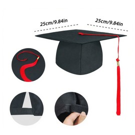 Tibroni Bachelor Hat Graduation Hat Graduation Hat Black Graduation Cap Graduation Master Hat Graduation Gifts for Graduation Parties from Study, University, College, Graduation School, Unisex, red