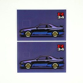 JDM/F1/Car Enthusiast Debit/Credit Card Skins - Velane - 2 Stickers - 1 Sticker for Big Chip and 1 for Small Chip Cards:_Holographic R34