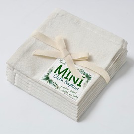 Urby Eco Hanky 10x10in Reusable Linen/Cotton Napkins. Small Cloth Napkins. Eco Friendly. Ideal Use As Kids Napkins for Lunch. Dinners. Occasions Like Weddings,Birthday,Cocktail Parties. (WH,12pk)