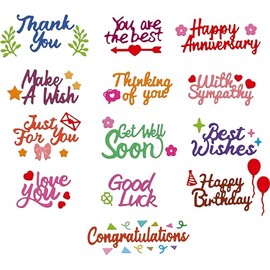 Blessings Word Die Cut for Card Making Blessing Word Metal Cutting Dies Congratulations Die Cuts Happy Birthday Embossing Stencils Template for DIY Scrap-Booking Decor (Blessing Words)