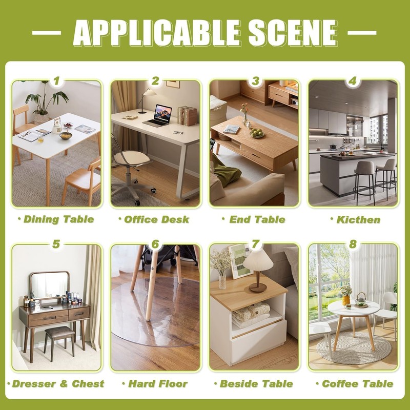 OstepDecor Round Clear Table Protector 44 Inch Thick Clear Table