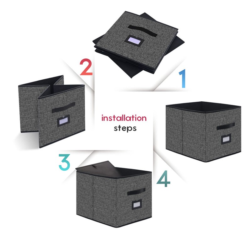 Onlyeasy Extra Large Foldable Cloth Storage Cubes 4 Pack with