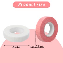 oruola 4 Rolls Eyelash Tape, Lash Tape for Eyelash Extension, Breathable Micropore Eyelash Extension Tape, Eyelash Tape for Lash Extensions, Makeup Tape, Pink and White