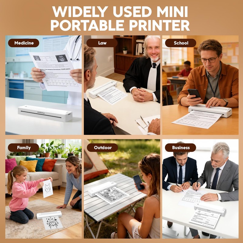 YIRIGUI Portable Wireless Inkless Printer for Home Travel, M9 Small