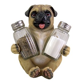 Peppery Pug Salt and Pepper Shaker Holder (Shakers Included)