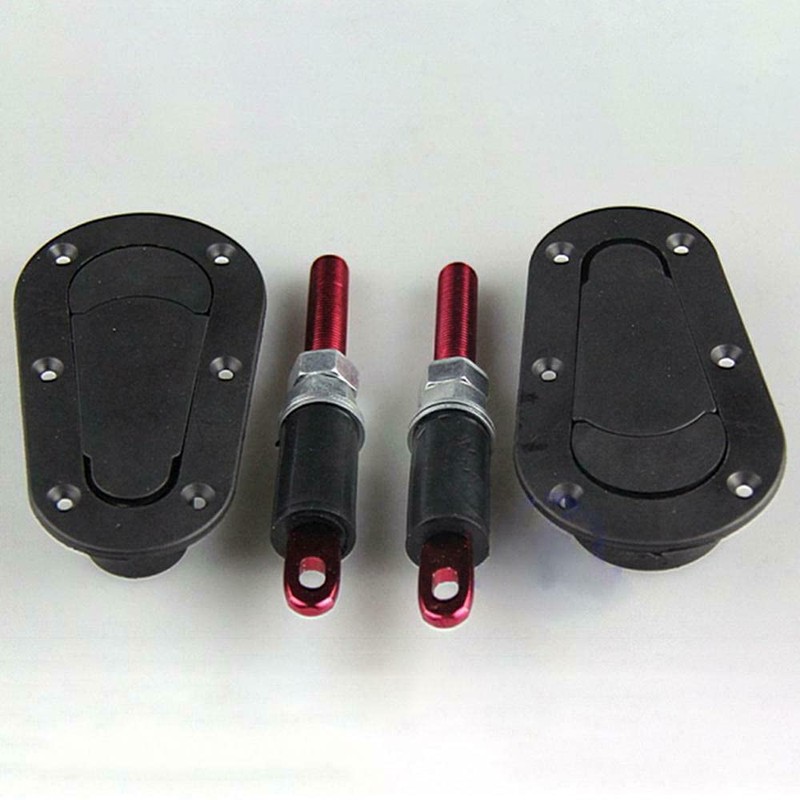 Black Racing Car Quick Release Bonnet Lock Hood Pins Latch
