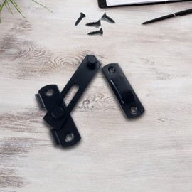 2PCS Sliding Barn Door Lock, Safety Door Bolt Latch Lock, 180° Stainless Steel Gate Latch Flip Slide Latch Hardware, for Wine Cabinet, Bathroom, Garage, Garden, Closet Door (Black)