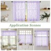 WelvetBLK Sheer Lavender Kitchen Curtains Tier 24 Inch Length 2
