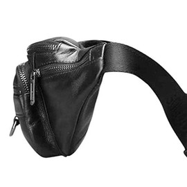 Leather Fanny Pack Waist Bag for Men Women Outdoor Travel Walking Hiking Camping Phone Pouch Wallet Casual Daypack
