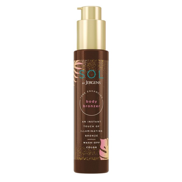 SOL by Jergens Self Tanner Body Bronzer, For All Unique Skin Tones, Sunless Tanning, Wash-off Luminous Body Bronzer, Natural-Looking Self-bronzer and Tan Intensifier for Instant Bronze, 3.4 Ounce