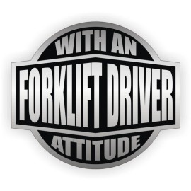 Unbranded 3pk Forklift Driver With An Attitude Hard Hat Decals Helmet Stickers Tow Motor