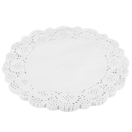 sourcing map 100 Pcs White Lace Paper Doilies 10.5 Inch Round Paper Doilies Tableware Disposable Paper Decorative Paper Placemats for Wedding, Birthday, Cakes, Desserts, Tableware Food