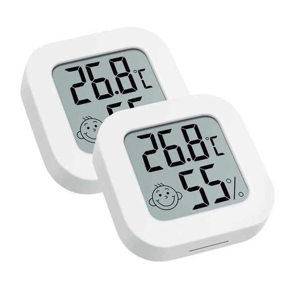 INRIGOROUS 2Pack Mini Hygrometer Thermometer Digital Room Thermometer Temperature thermometer Humidity Gauge with LCD Temperature Humidity Monitor for Greenhouse, Babyroom