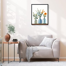 Modojuny Paint by Numbers Kits for Adults and Kids, DIY Canvas Painting Kit with Acrylic Pigment and Brushes, 12 x 16 inch Flowers 01 (Without Frame) - 9+ Years