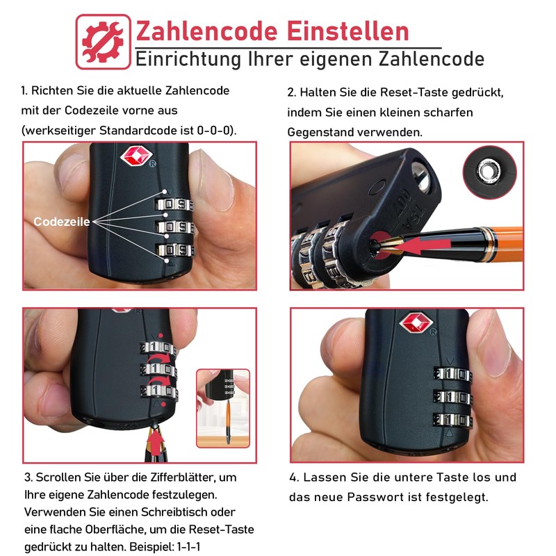 NAGE TSA Lock, Suitcase Lock, Combination Lock, 3 Digit Combination