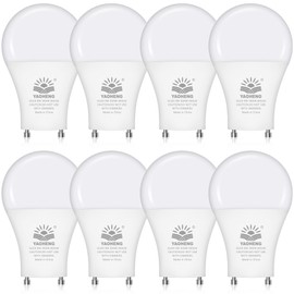 YAOHENG GU24 LED Light Bulb, 9W(60W Equivalent), 3000K Soft White, A19 Shape GU24 LED Bulb, 800 Lumens 2 Prong Light Bulbs, CRI 85+, Non-Dimmable ETL Listed(8-Pack)