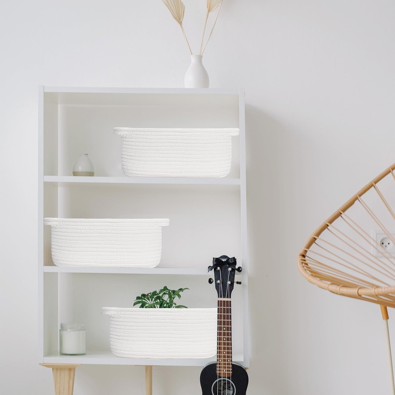 ABenkle ABenkle Small Woven Easter Basket with Handle, 12x8x5 inches,