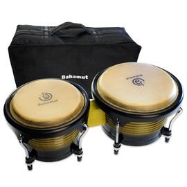 BAHAMUT Bongo Drum Set, 7"+9" Wooden Bongos for Adults & Kids, Ideal for Professional Players, Comes with Tuning Wrench & Waterproof Bag