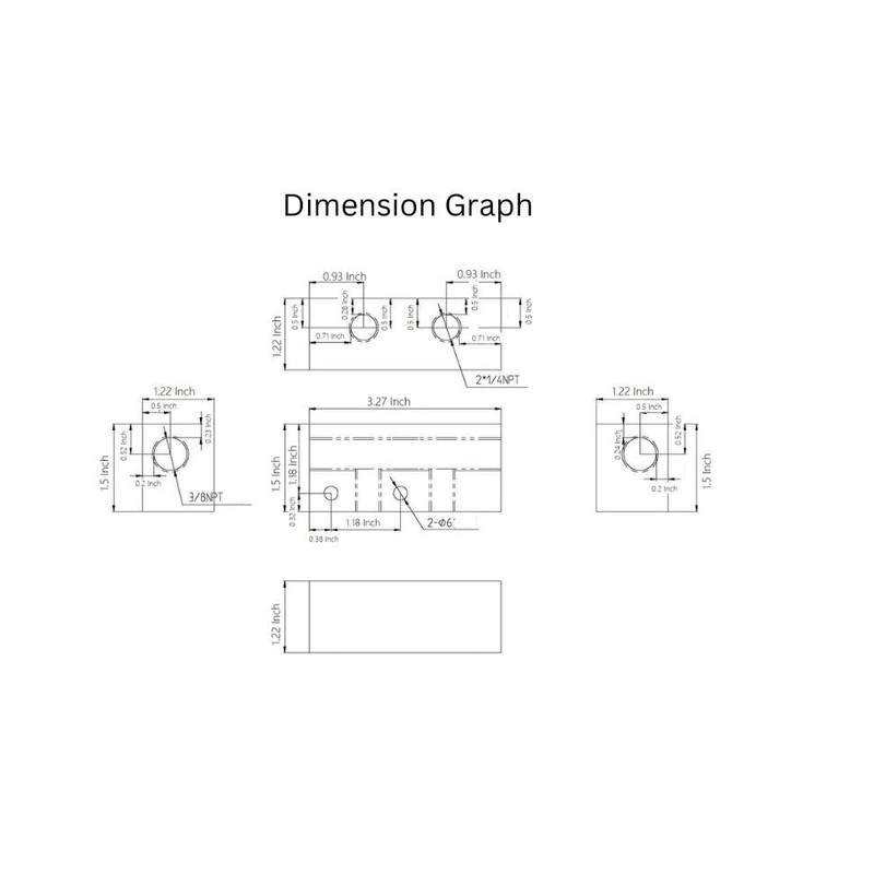 South Bend Components 3-Way Aluminum Propane/Natural Gas/Air Distribution Manifold Block
