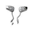 MotorToGo Small 3D Silver Skull Hand Rear Motorcycle Mirrors Compatible