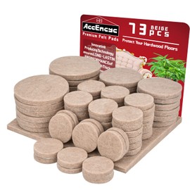 73 Pcs Felt Furniture Pads Floor Protectors for Chairs Self-Adhesive Felt Chair Leg Protectors for Hardwood Floors - Assorted Sizes, Beige