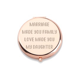 WUSUANED Daughter in Law Makeup Mirror Marriage Made You Family Love Made You My Daughter Gifts Bridal Shower Gift (Daughter in Law Mirror)