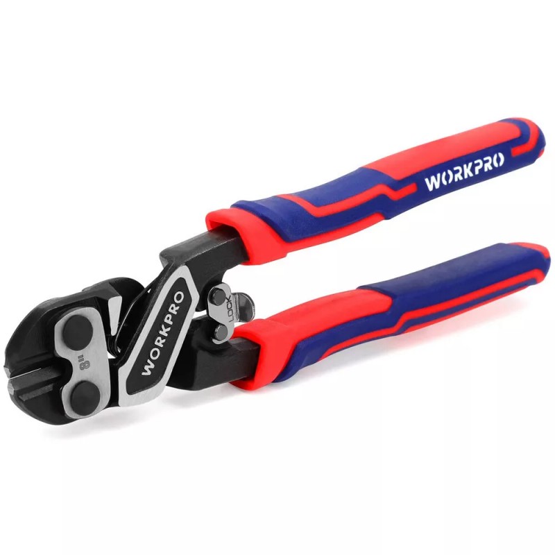 WORKPRO 8-inch Mini Bolt Cutter with Bi-Material Ergonomic Handle Security