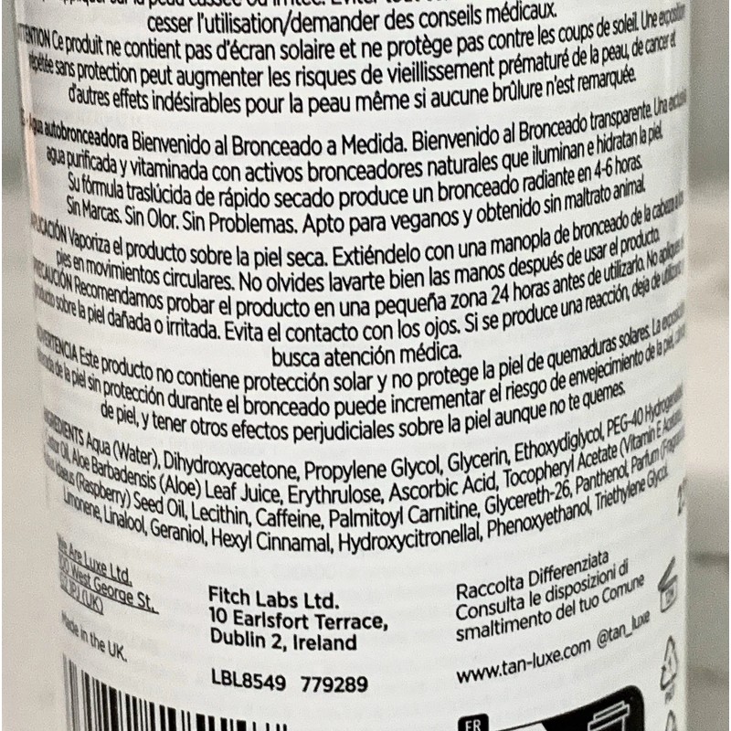 Tan-Luxe The Water Hydrating Self-Tan Water Medium/Dark 6.76 oz, 200