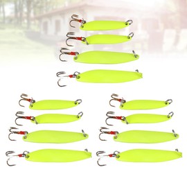 Mipcase 12 Pack Floating Willow Sequins Fishing Luminous Lure Bait for Squid Realistic and Durable Hooks