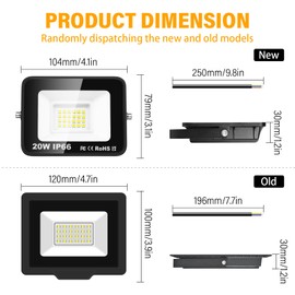 Willpower LED Outdoor Spotlight 20 W 2000 LM LED Headlight 6000 K Cool White IP66 Waterproof LED Outdoor Floodlight Outdoor Lamp for Garage Hallway Garden Courtyards Hotel Sports Field Backyard