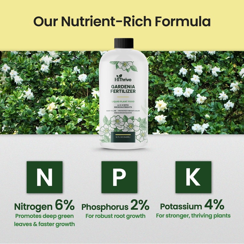 Gardenia Fertilizer for Vibrant Growth & Fragrant, Beautiful Blooms, 32oz