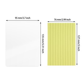 ONLYKXY 50pcs 8mil Index Card Laminating Pouches Blank Frames Thermal File Cover Bag Pocket Laminator Sheet & Paper Lined Book Tab Marker Note Pad for Work ID Note Cards Page Marks DIY Craft (Yellow)