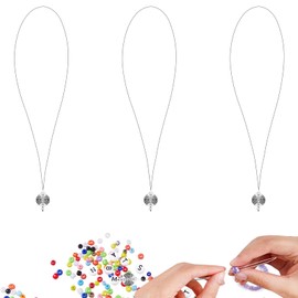 2PCS Stainless Steel Hair Extension Loop Silver Nano Rings Loop Hair Extensions Tool Micro Loop Nano Bead Tool Accessories Suitable for Fitting Nano Ring Hair Feather Extensions