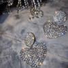 fxmimior Fashion Women Full Rhinestoes Heart Love Earrings Hand Chain