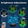 CoolGift Mart Drum Kit Night Light, 3D LED Optical Illusion