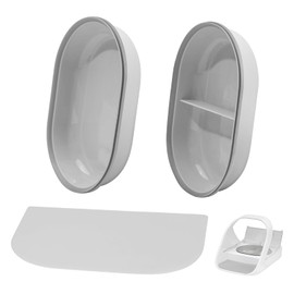 Feriva Mat and Bowl Set for Microchip Feeders, 1 Single Bowl, 1 Split Bowl and 1 Mat, Suit for Wet and Dry Food, Keep Food Fresh, Easy to Clean