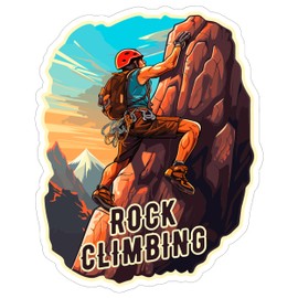 Rock Climbing Sport Sticker 4 Inch Climber Wall Bouldering Belay - Waterproof Vinyl Decal for Laptop Water Bottle Car Tumbler - Durable Aesthetic Long-Lasting Stickers for Adults ID44990