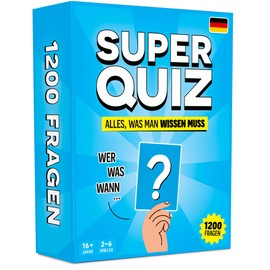 Super Quiz - German Version - Trivial Board Games for Adults with 1200 Questions - Board Games Adults with Quiz Cards - Knowledge Game for Family with Teenagers - Party Games Adults