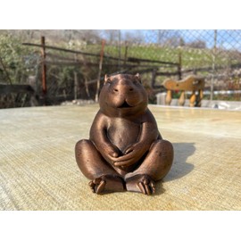 Meditating Capybara Figurine – Hand Painted Statue, Cute Zen Capybara Desk Decor, Relaxing Animal Sculpture, Unique Gift for Capybara Lovers