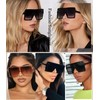 Dollger Square Oversized Sunglasses for Women Men Fashion Big Black