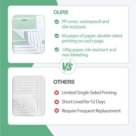 Stilip To Do List Notepad - Undated Daily Planner with Tear Off Daily To Do List Notepad Hourly Schedule Meal Organizer,60 Undated Daily Sheets with Tear Off Daily To Do List Notepad - Green