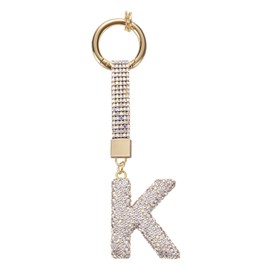 QUARKZMAN Letter K Letter Pendant Rhinestone Initial Alphabet Letters Charm Accessories for Key Chain Bracelet Necklace Jewellery Making Bags White, White
