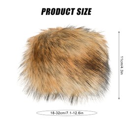 XIHIRCD Faux Fur Wrist Cuffs, Soft Fuzzy Cuff Warmers Fur Cuffs for Sleeves Winter Furry Short Arm Warmers Stretch Artificial Fur Wrist Warmers for Women Girls Costume (Brown)