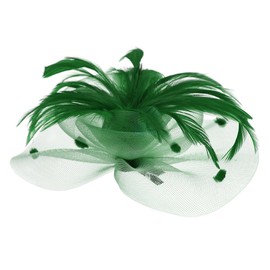 Ruixib Women's Fascinator Feather Flowers Hair Clip Hair Accessory Hats Net Hat Veil Tea Party Wedding Church Headpiece Hair Accessories for Women -